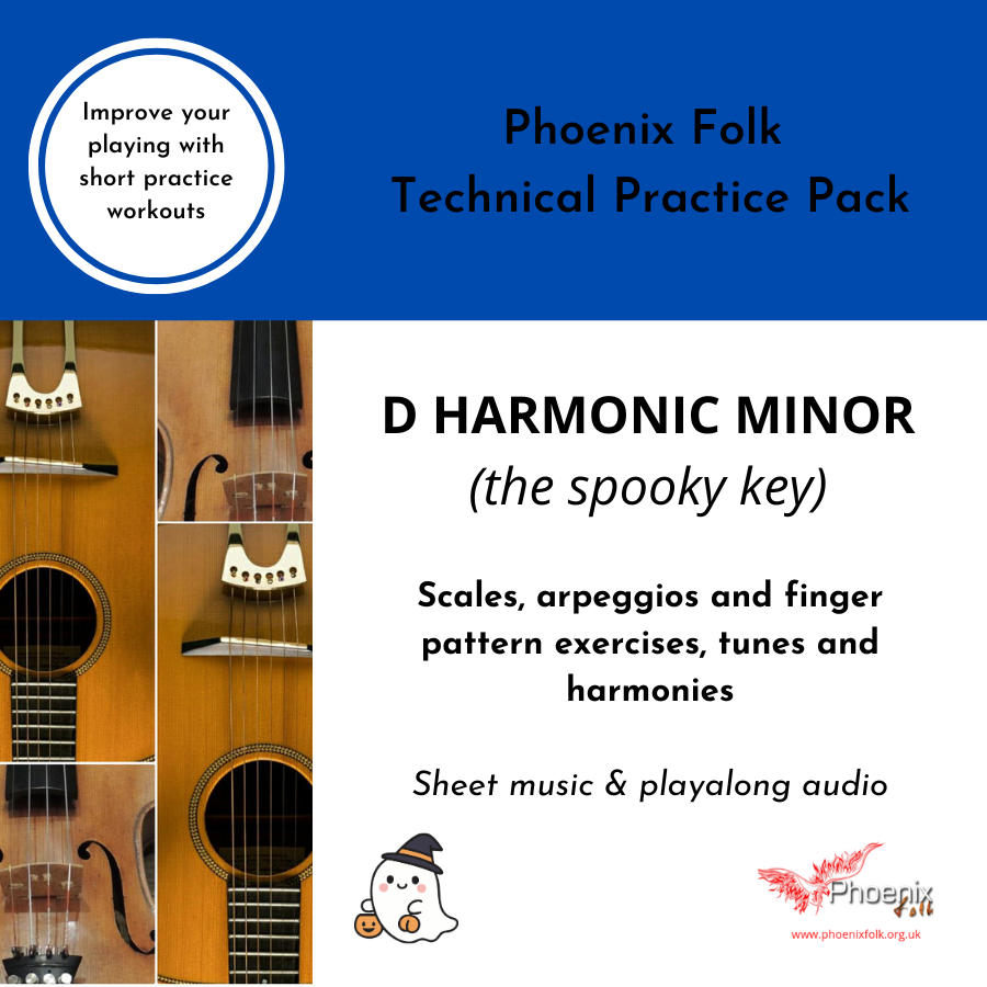 Technical Practice Pack - D harmonic minor (the spooky key!)